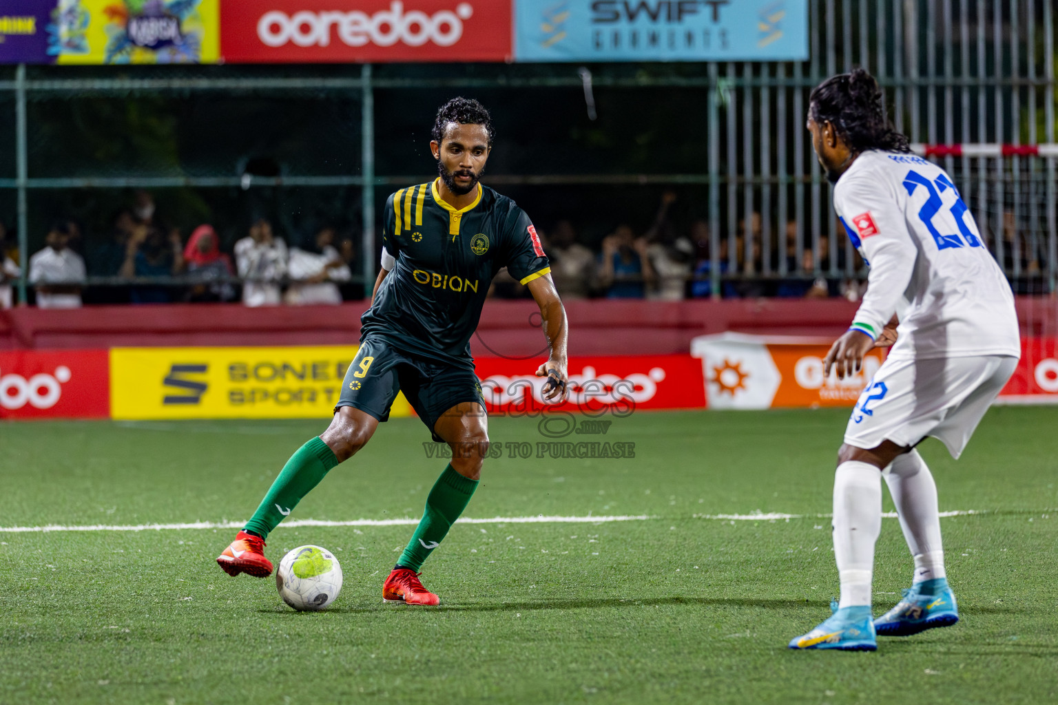 S. Hithadhoo VS Dhandimagu on Day 33 of Golden Futsal Challenge 2024, held on Sunday, 18th February 2024, in Hulhumale', Maldives Photos: Hassan Simah / images.mv