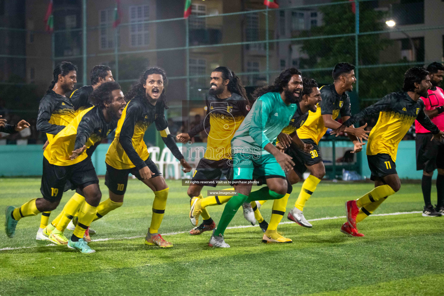 RRC Vs Team Fenaka in the Semi Finals of Club Maldives 2021 held in Hulhumale, Maldives on 15 December 2021. Photos: Ismail Thoriq / images.mv