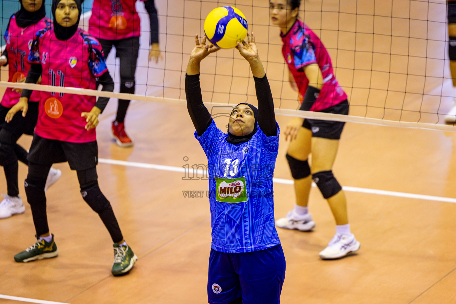 Police club vs Volleyball Youth NG Day 3 of Women's Division of Milo VAM Cup 2025 held in Male', Maldives on Friday, 11th April 2025 at Social Center Indoor Hall Photos By: Nausham Waheed / images.mv