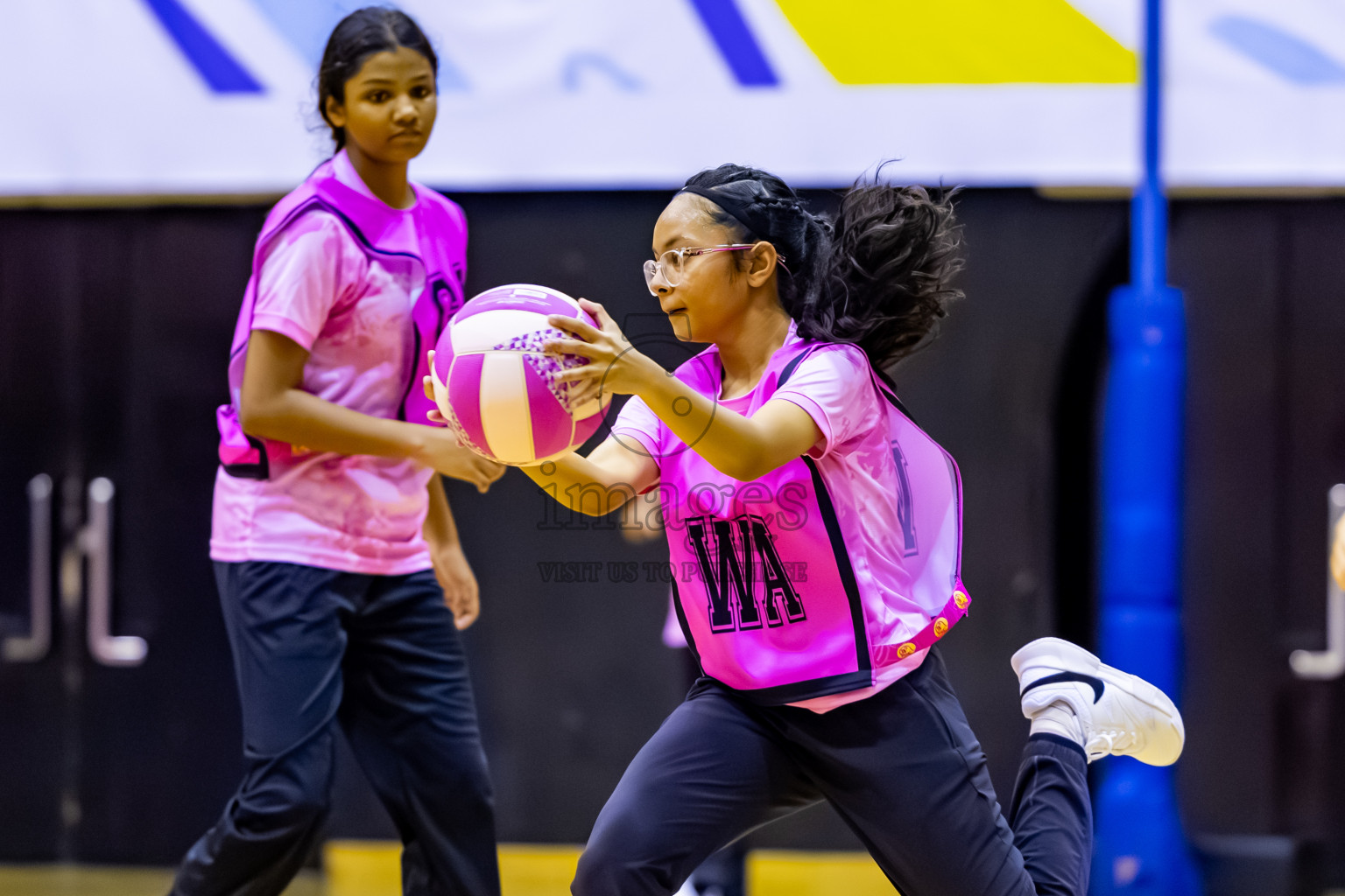 MV netters vs Xenith SC in Day 4 of 24th Milo Netball Association Championship held in Social Center at Male', Maldives on Thursday, 4th September 2025. Photos: Nausham Waheed / images.mv