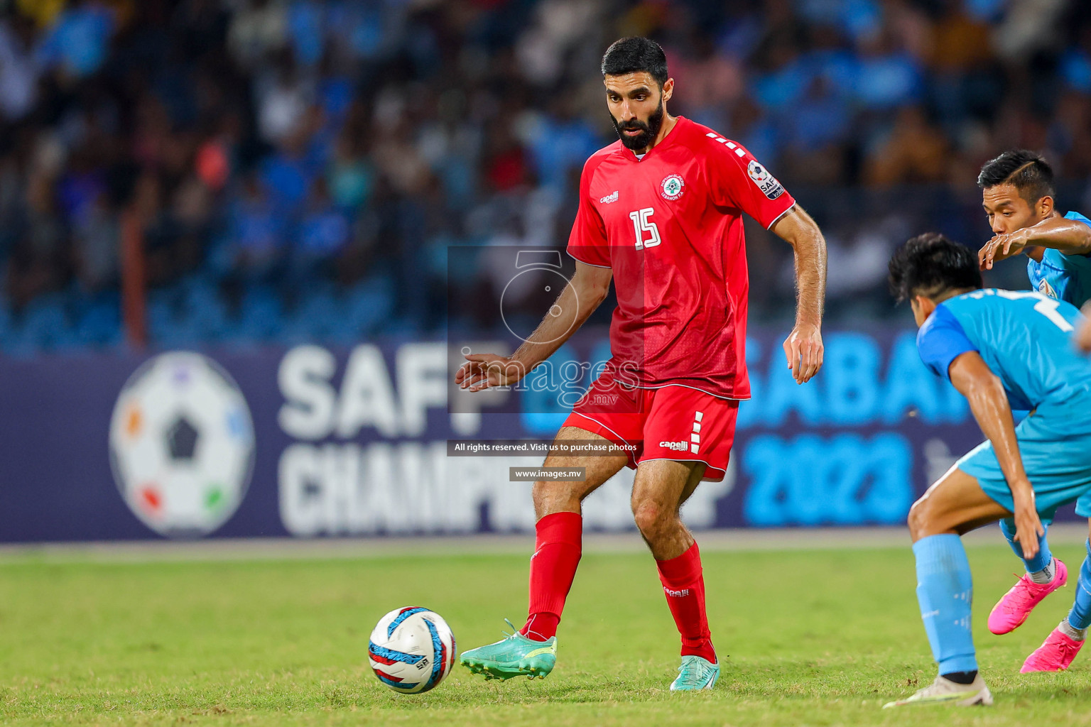 Lebanon vs India in the Semi-final of SAFF Championship 2023 held in Sree Kanteerava Stadium, Bengaluru, India, on Saturday, 1st July 2023. Photos: Nausham Waheed / images.mv