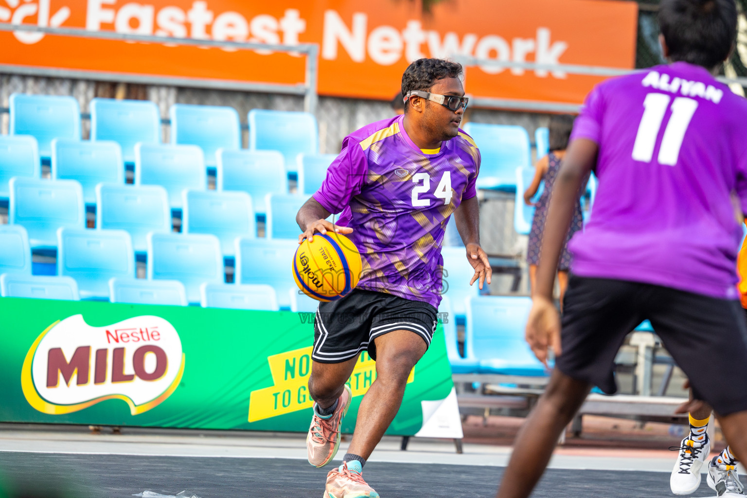 Day 1 of MILO Ramadan 3x3 Challenge 2024 was held in Ekuveni Outdoor Basketball Court at Male', Maldives on Tuesday, 12th March 2024. 
Photos: Ismail Thoriq / images.mv