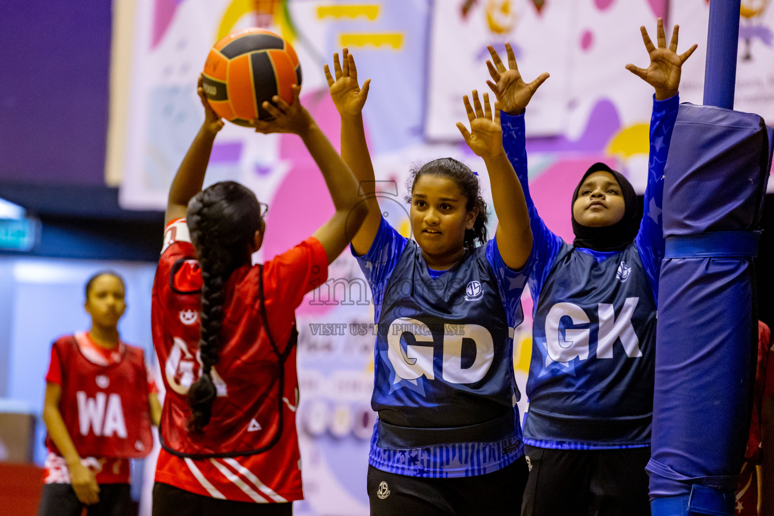 Day 9 of 25th Inter-School Netball Tournament was held in Social Center at Male', Maldives on Monday, 19th August 2024. Photos: Nausham Waheed / images.mv