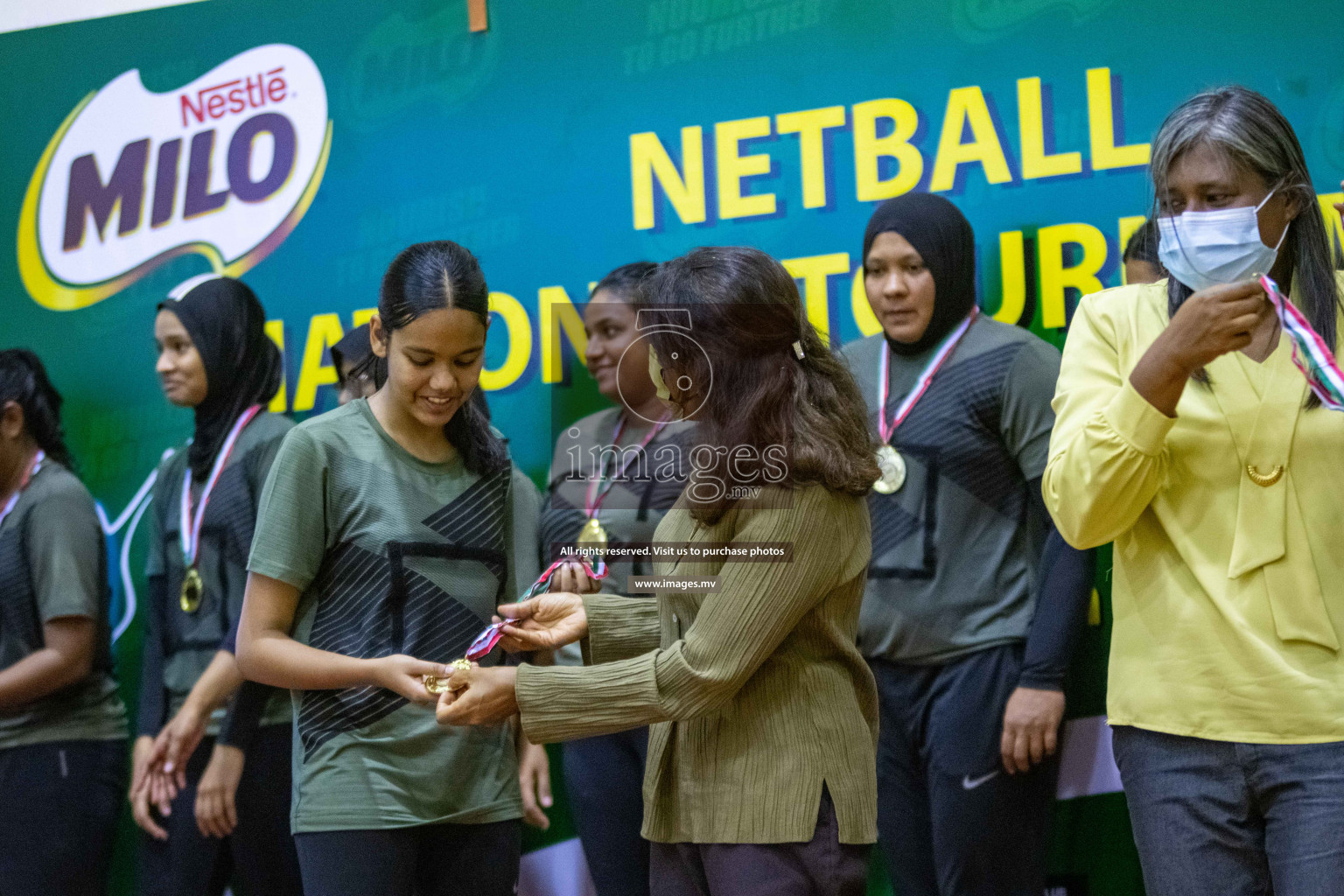 Kulhudhuffushi Youth & R.C vs Club Green Streets in the Finals of Milo National Netball Tournament 2021 (Women's) held on 5th December 2021 in Male', Maldives Photos: Ismail Thoriq / images.mv