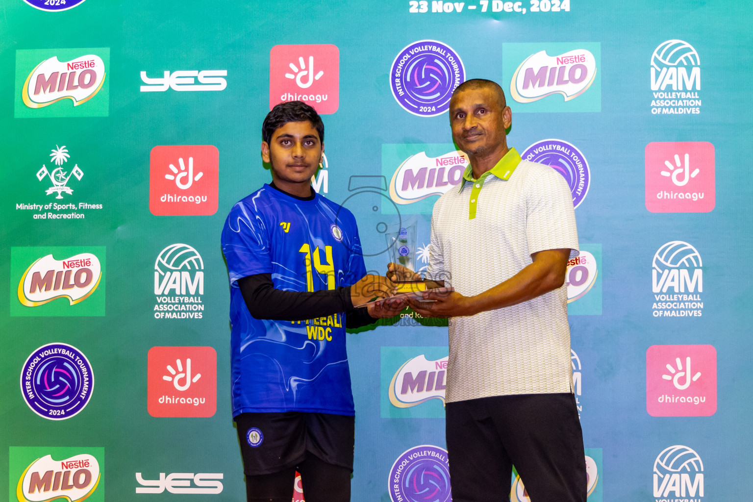 Finals of Interschool Volleyball Tournament 2024 was held in Social Center at Male', Maldives on Friday, 6th December 2024. Photos: Nausham Waheed / images.mv