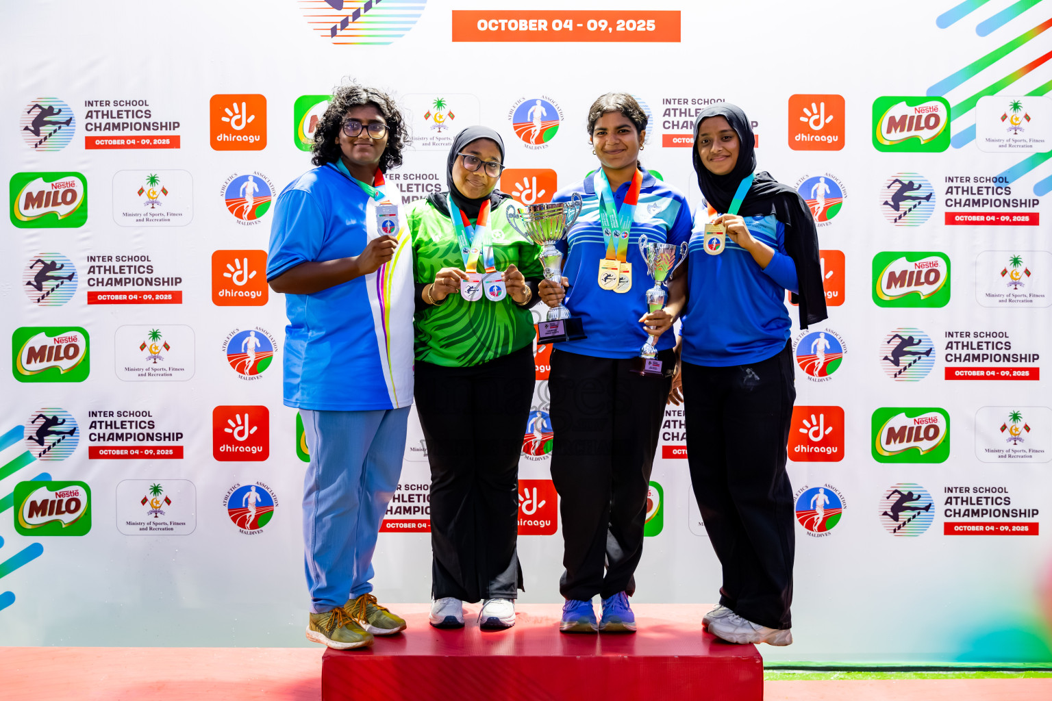Day 6 of Inter-school Athletics Championship 2025 held in Ekuveni Synthetic Track, Male', Maldives on Sunday, 12th October 2025. Photos by: Nausham Waheed / Images.mv
