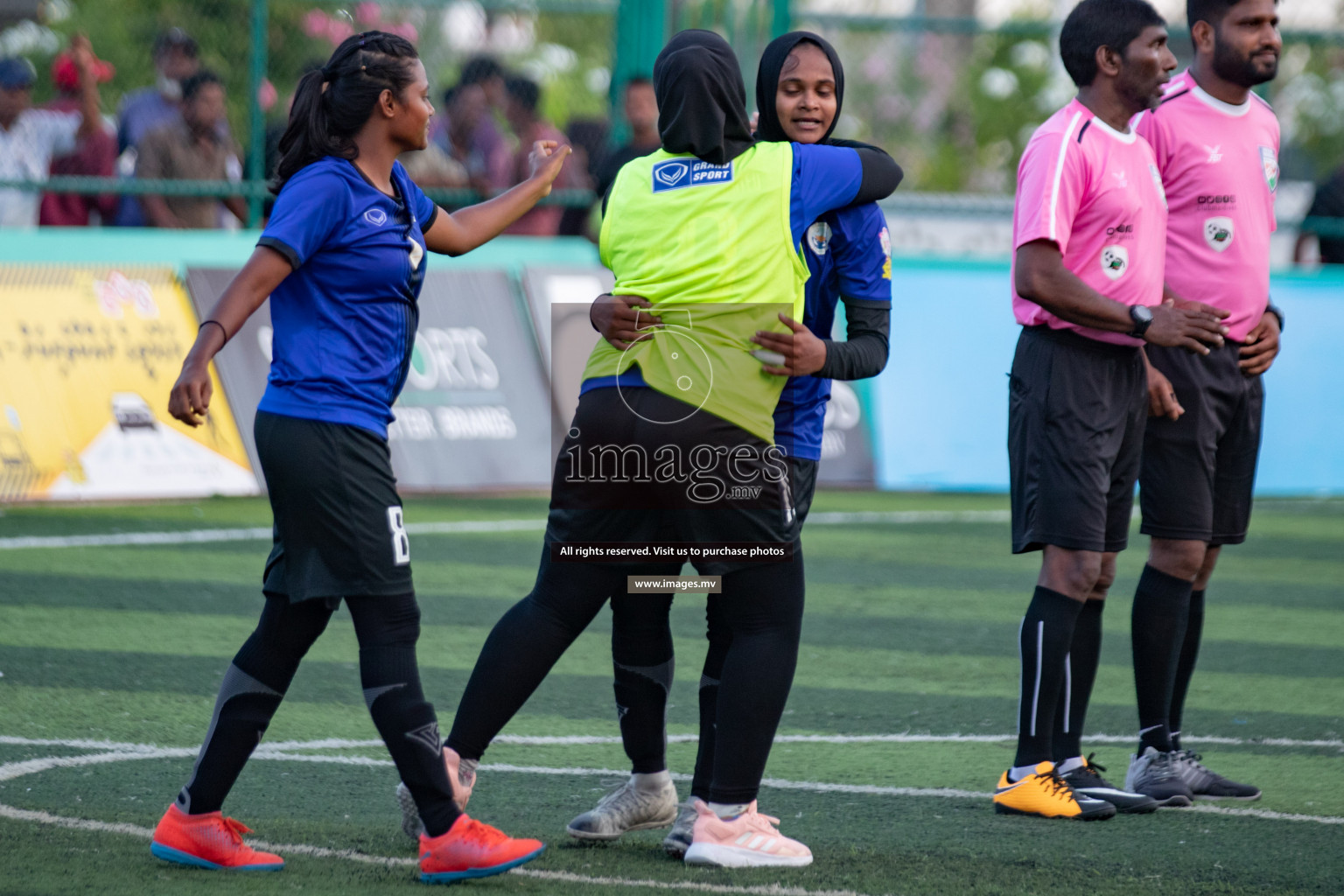 Maldives Ports Limited vs Dhivehi Sifainge Club in the semi finals of 18/30 Women's Futsal Fiesta 2019 on 27th April 2019, held in Hulhumale Photos: Hassan Simah / images.mv