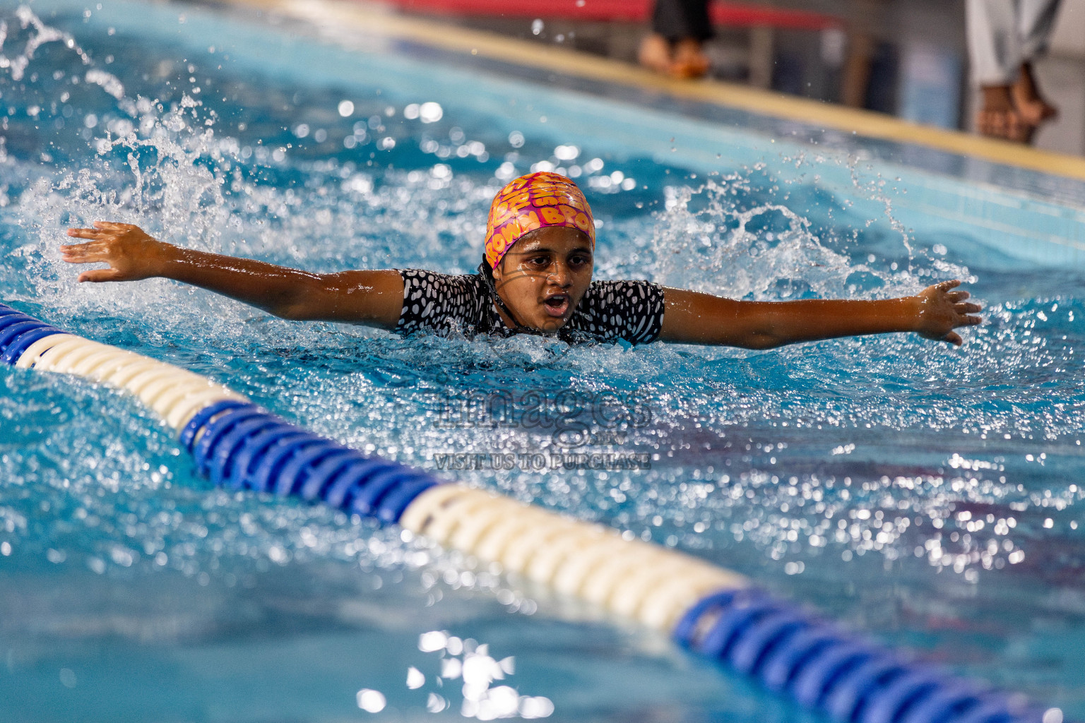 Day 3 of National Swimming Competition 2024 held in Hulhumale', Maldives on Sunday, 15th December 2024. Photos: Hassan Simah / images.mv