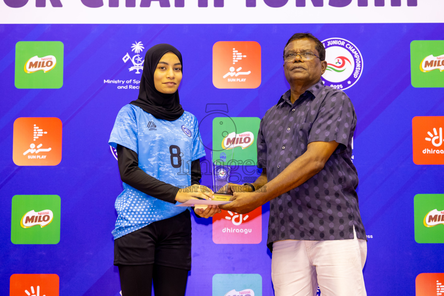 Male' City Team 1 vs Male' City Team 3 in the Finals of MILO Raajje Volley Junior Championship 2025 (U19 Girls) was held in Social Center Indoor Hall, Maldives on Sunday, 28th September 2025. Photos: Nausham Waheed / images.mv