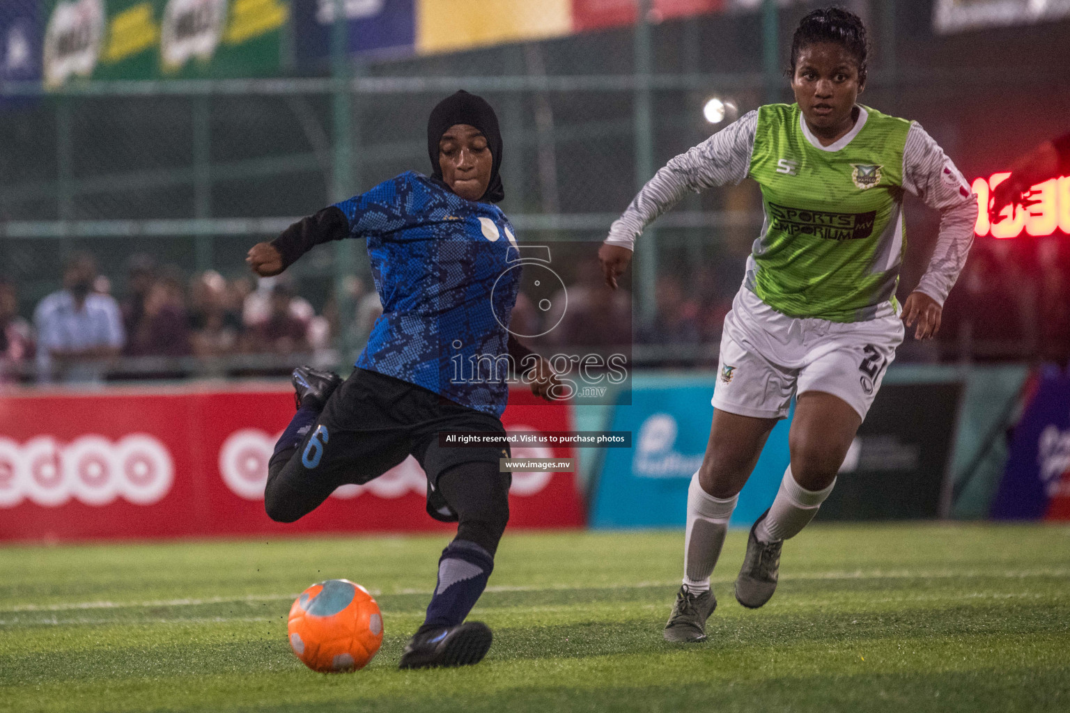 Ports Limited vs WAMCO - in the Finals 18/30 Women's Futsal Fiesta 2021 held in Hulhumale, Maldives on 18 December 2021. Photos by Nausham Waheed & Shuu Abdul Sattar