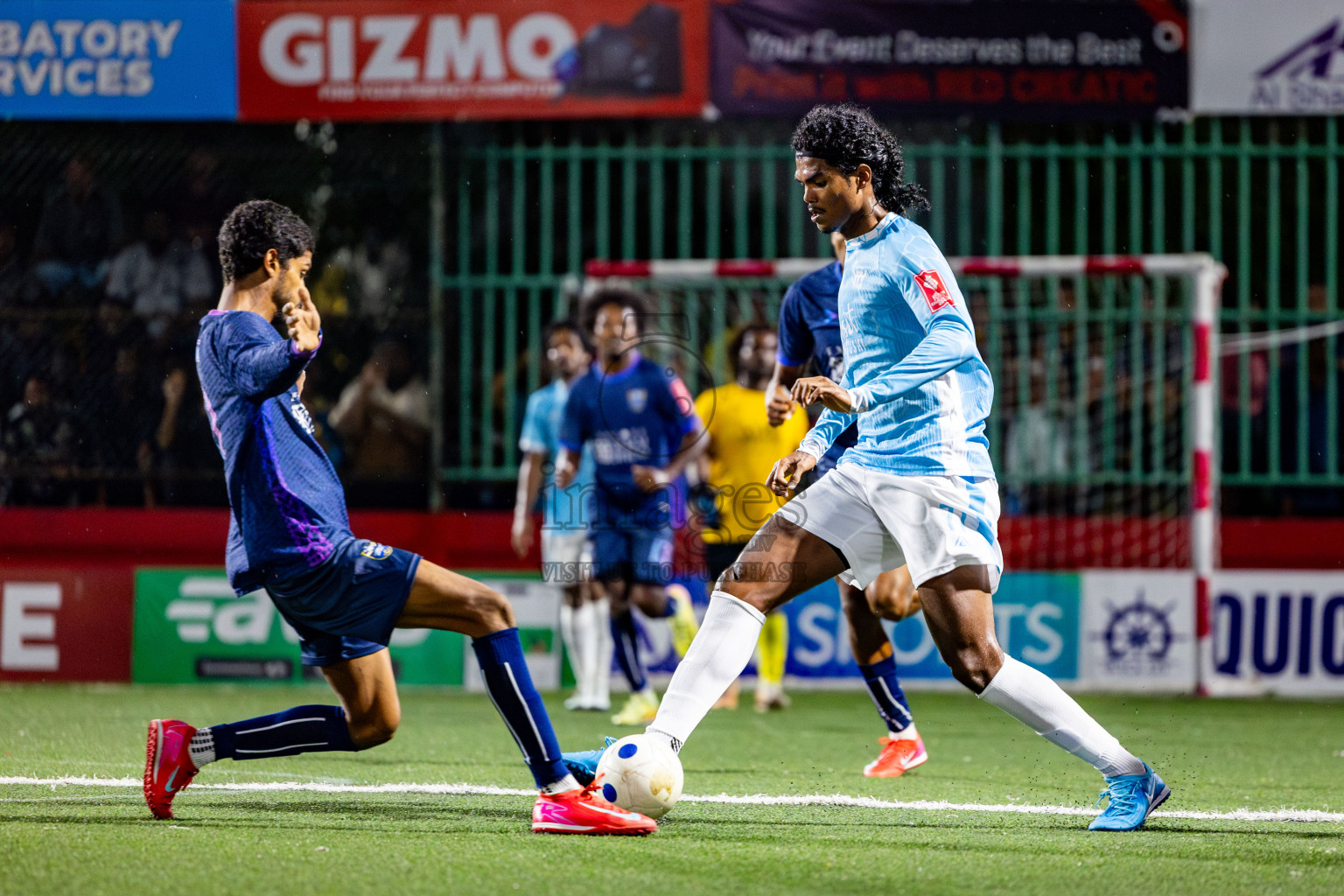 K Maafushi vs K Guraidhoo in Kaafu Atoll Semi Final in Day 24 of Golden Futsal Challenge 2025 was held on Tuesday , 28th January 2025, in Hulhumale', Maldives. Photos: Nausham Waheed / images.mv