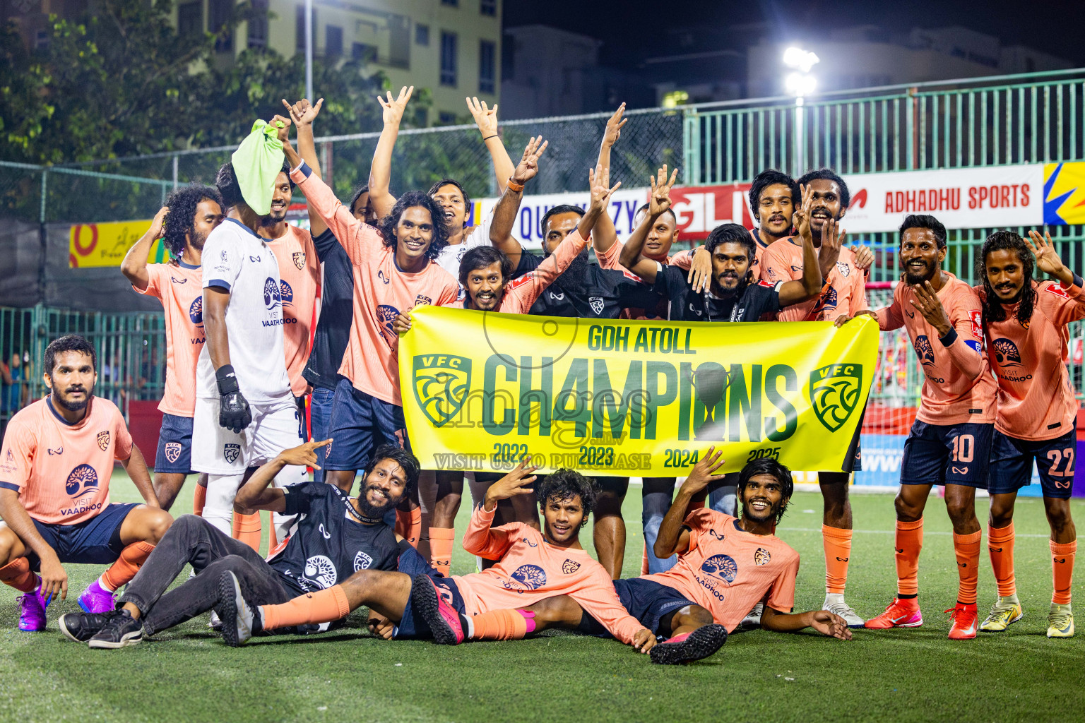 GDh Vaadhoo vs GDh Gadhdhoo in Gaafu Dhaal Atoll Final in Day 24 of Golden Futsal Challenge 2025 was held on Tuesday , 28th January 2025, in Hulhumale', Maldives. Photos: Nausham Waheed / images.mv
