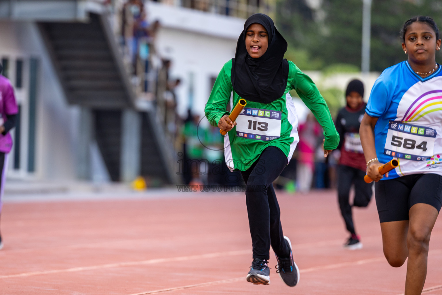 Day 5 of MWSC Interschool Athletics Championships 2024 held in Hulhumale Running Track, Hulhumale, Maldives on Wednesday, 13th November 2024. Photos by: Ismail Thoriq / Images.mv