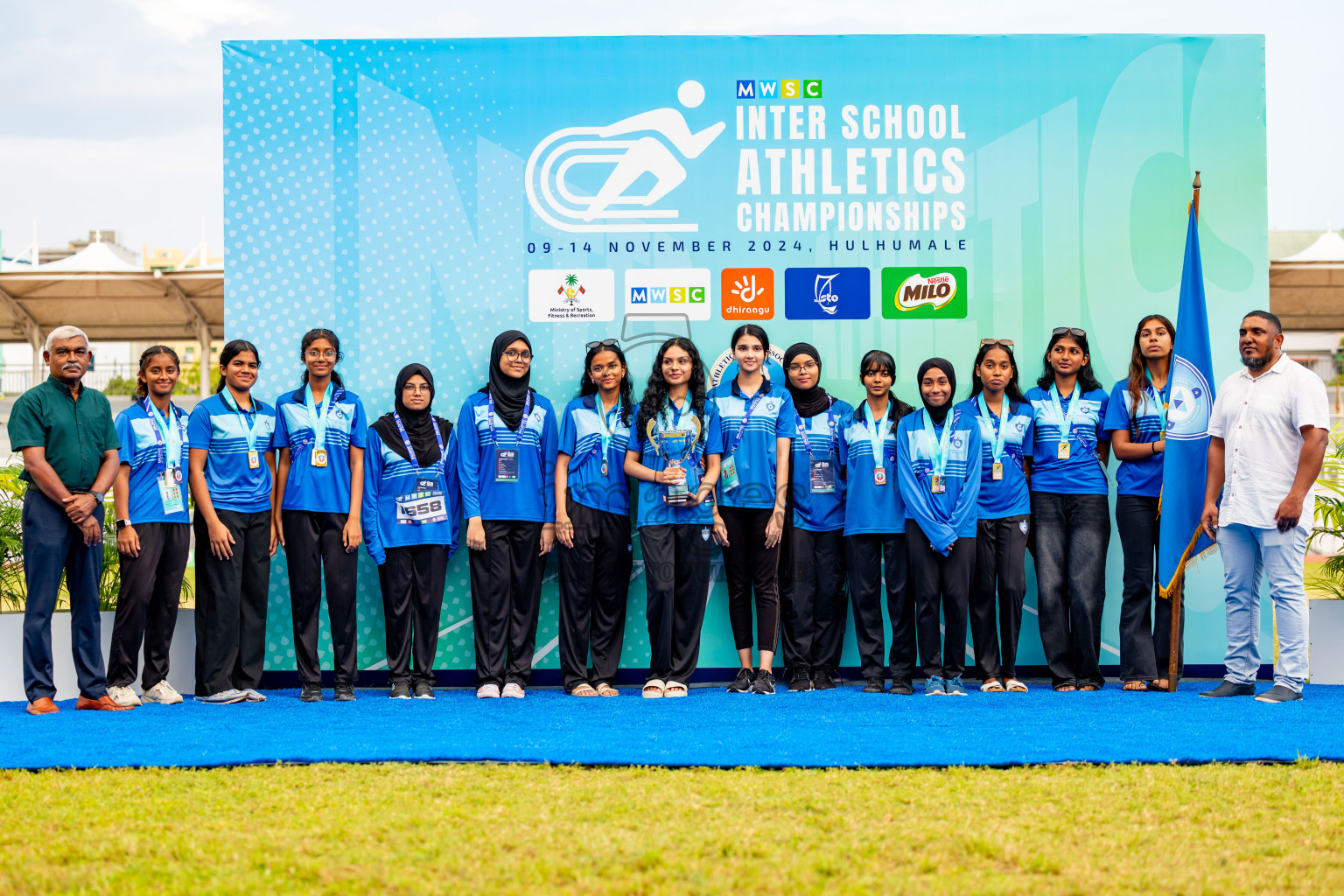 Day 6 of MWSC Interschool Athletics Championships 2024 held in Hulhumale Running Track, Hulhumale, Maldives on Thursday, 14th November 2024. Photos by: Nausham Waheed / Images.mv