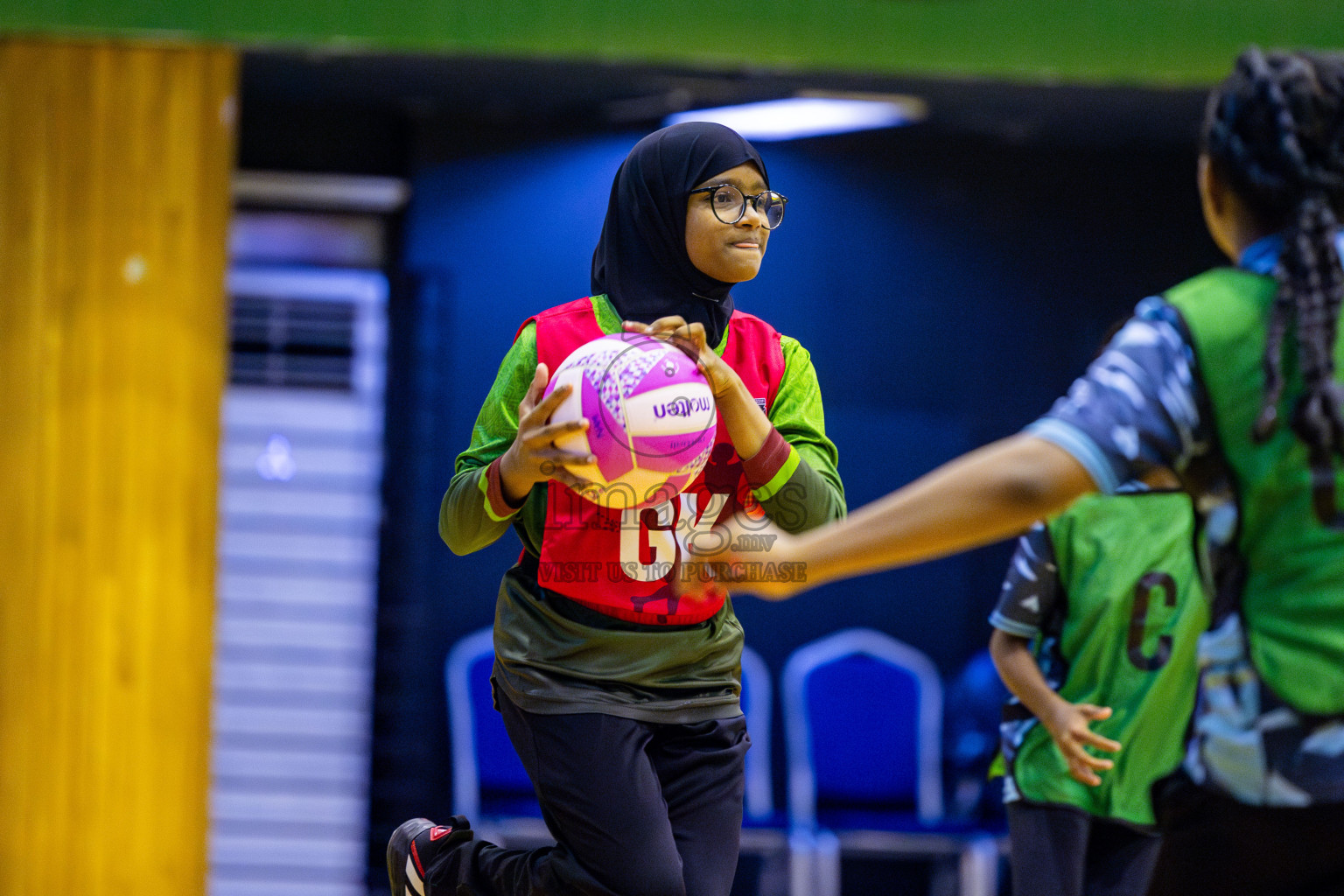 Fiontti Sports Club vs High Flyers U13 Finals of 3rd Netball Junior Championship, held at Social Center on Saturday, 25th January 2025 . Photos: Nausham Waheed / images.mv