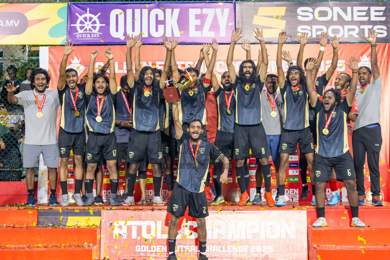 R Dhuvaafaru vs R Inguraidhoo in Raa Atoll Final in Day 24 of Golden Futsal Challenge 2025 was held on Tuesday , 28th January 2025, in Hulhumale', Maldives. Photos: Ismail Thoriq / images.mv