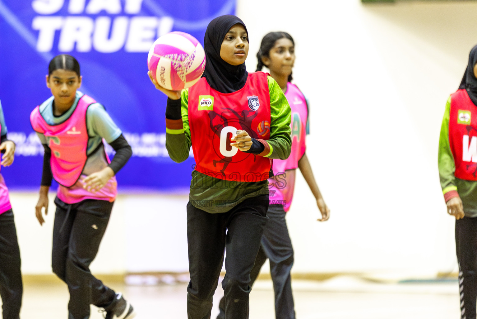 Fionti SC vs Netkids A  in Day 6 of 3rd Netball Junior Championship, held at Social Center on Friday 24th January 2025 . Photos: Shuu Abdul Sattar / images.mv