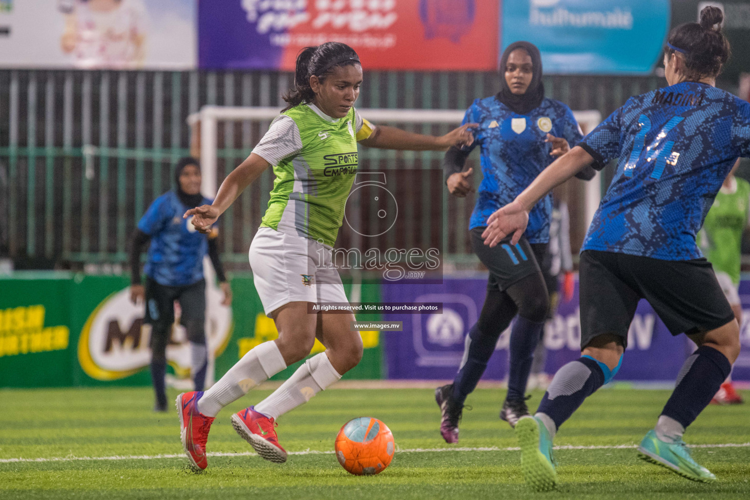 Ports Limited vs WAMCO - in the Finals 18/30 Women's Futsal Fiesta 2021 held in Hulhumale, Maldives on 18 December 2021. Photos by Nausham Waheed & Shuu Abdul Sattar