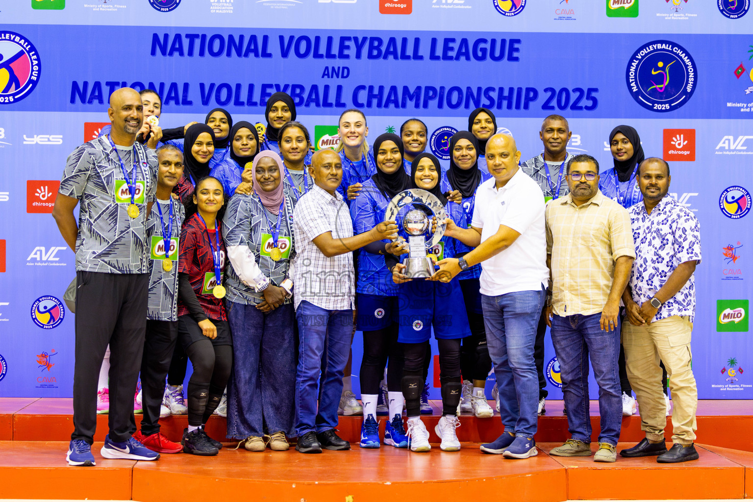 Police Club vs Club Wamco in the Final of Women's Division of National Volleyball League 2025 held in Male', Maldives on Sunday, 27th April 2025 at Social Center Indoor Hall Photos By: Nausham Waheed / images.mv