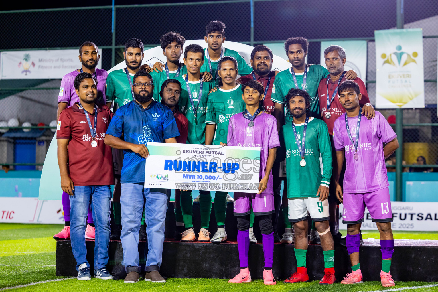 Ifhaams vs Dee Cee Jay SC in Final of Laamehi Dhiggaru Ekuveri Futsal Challenge 2025 was held on Tuesday, 29th July 2025, at Dhiggaru Futsal Ground, Dhiggaru, Maldives Photos: Nausham Waheed  / images.mv