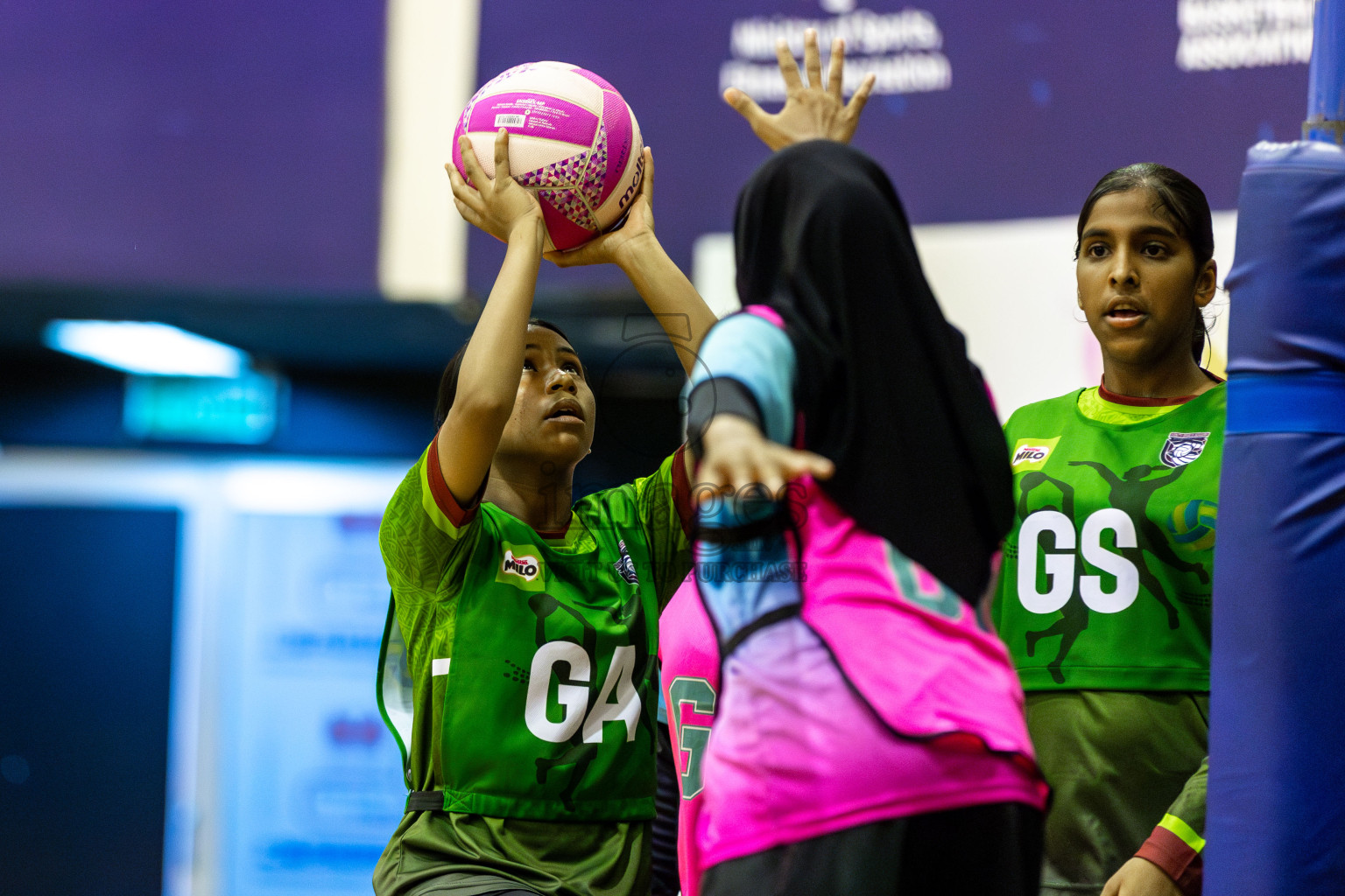 Fionti SC vs Young Netters A in Day 6  of 3rd Netball Junior Championship, held at Social Center on Friday 24th January 2025 . Photos: Shuu Abdul Sattar / images.mv