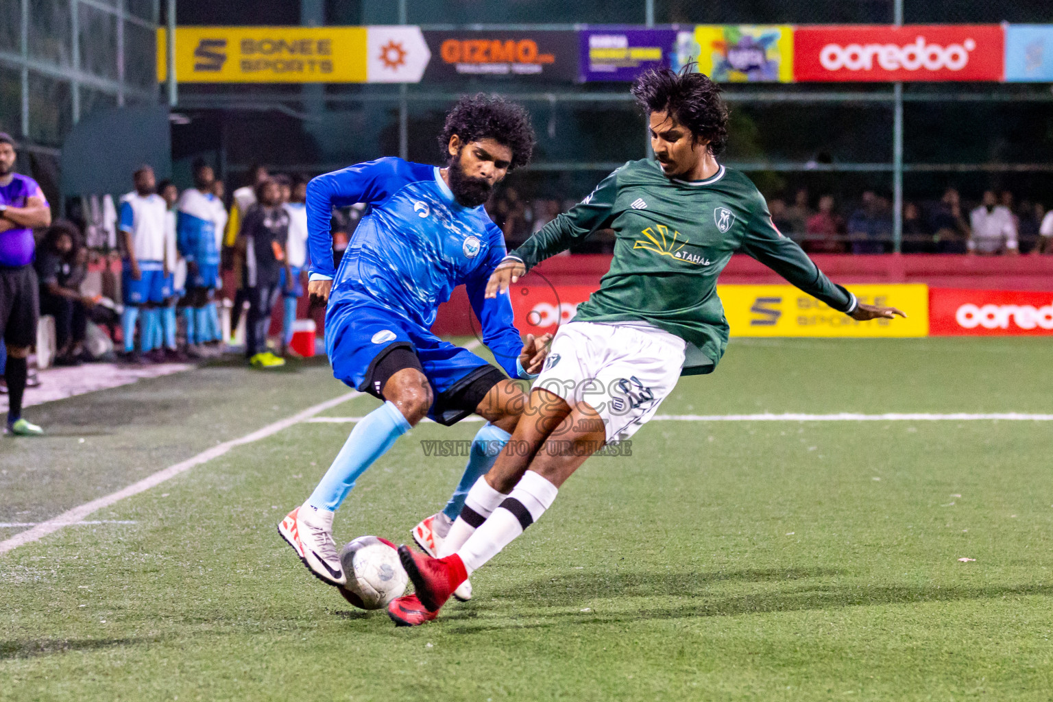 N Miladhoo vs N Maafaru in Day 6 of Golden Futsal Challenge 2024 was held on Saturday, 20th January 2024, in Hulhumale', Maldives Photos: Hassan Simah / images.mv