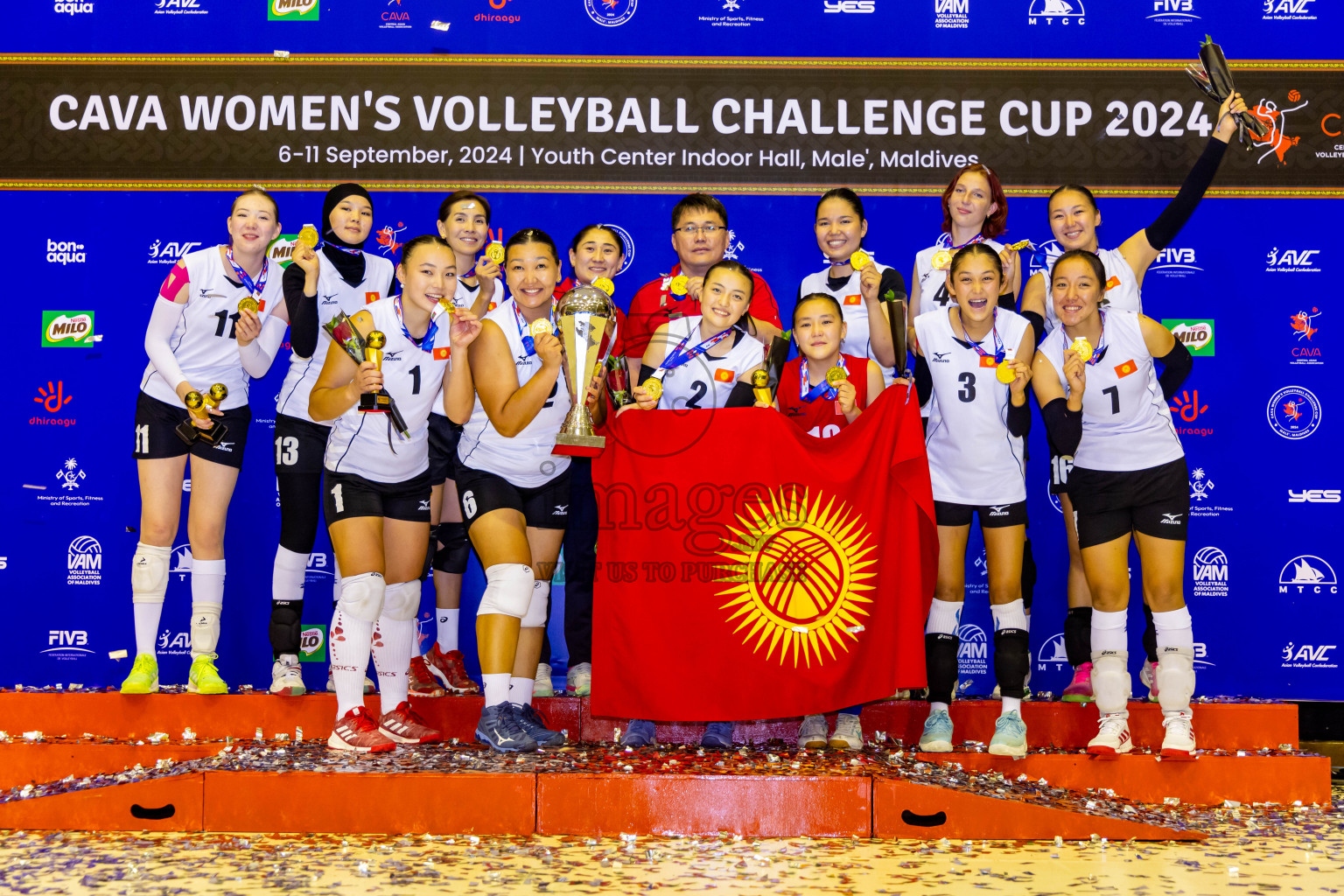 Final of CAVA Woman's Volleyball Challenge Cup 2024 was held in Social Center, Male', Maldives on Wednesday, 11th September 2024. Photos: Nausham Waheed / images.mv