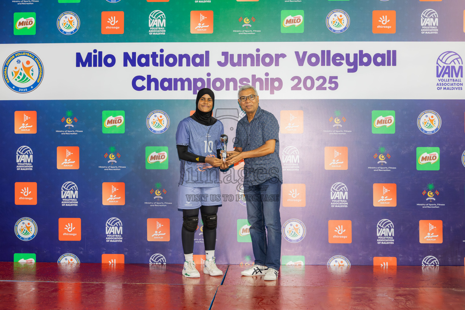 Villingili Z Jamiyya vs Club Volleyball in the Finals of Milo National Junior Volleyball Championship 2025 Woman's Division was held on Sunday, 30th November 2025 at Ekuveni Turf Court Male', Maldives. Photos: Areef Adam / images.mv