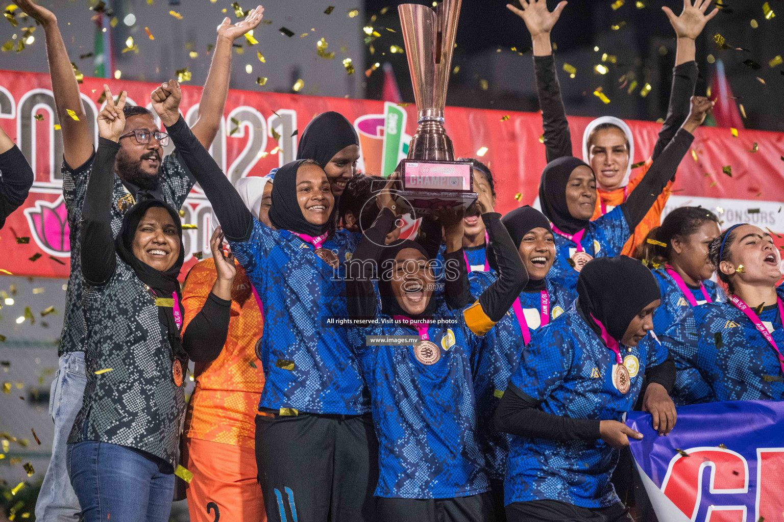 Ports Limited vs WAMCO - in the Finals 18/30 Women's Futsal Fiesta 2021 held in Hulhumale, Maldives on 18 December 2021. Photos by Nausham Waheed & Shuu Abdul Sattar