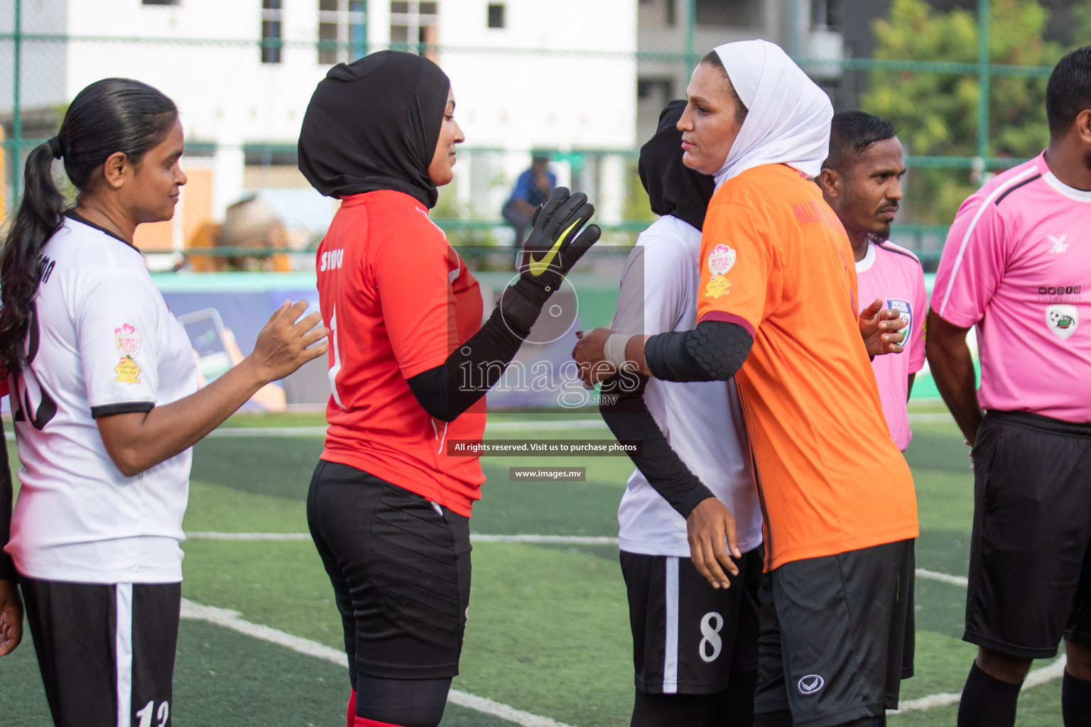 Maldives Ports Limited vs Dhivehi Sifainge Club in the semi finals of 18/30 Women's Futsal Fiesta 2019 on 27th April 2019, held in Hulhumale Photos: Hassan Simah / images.mv