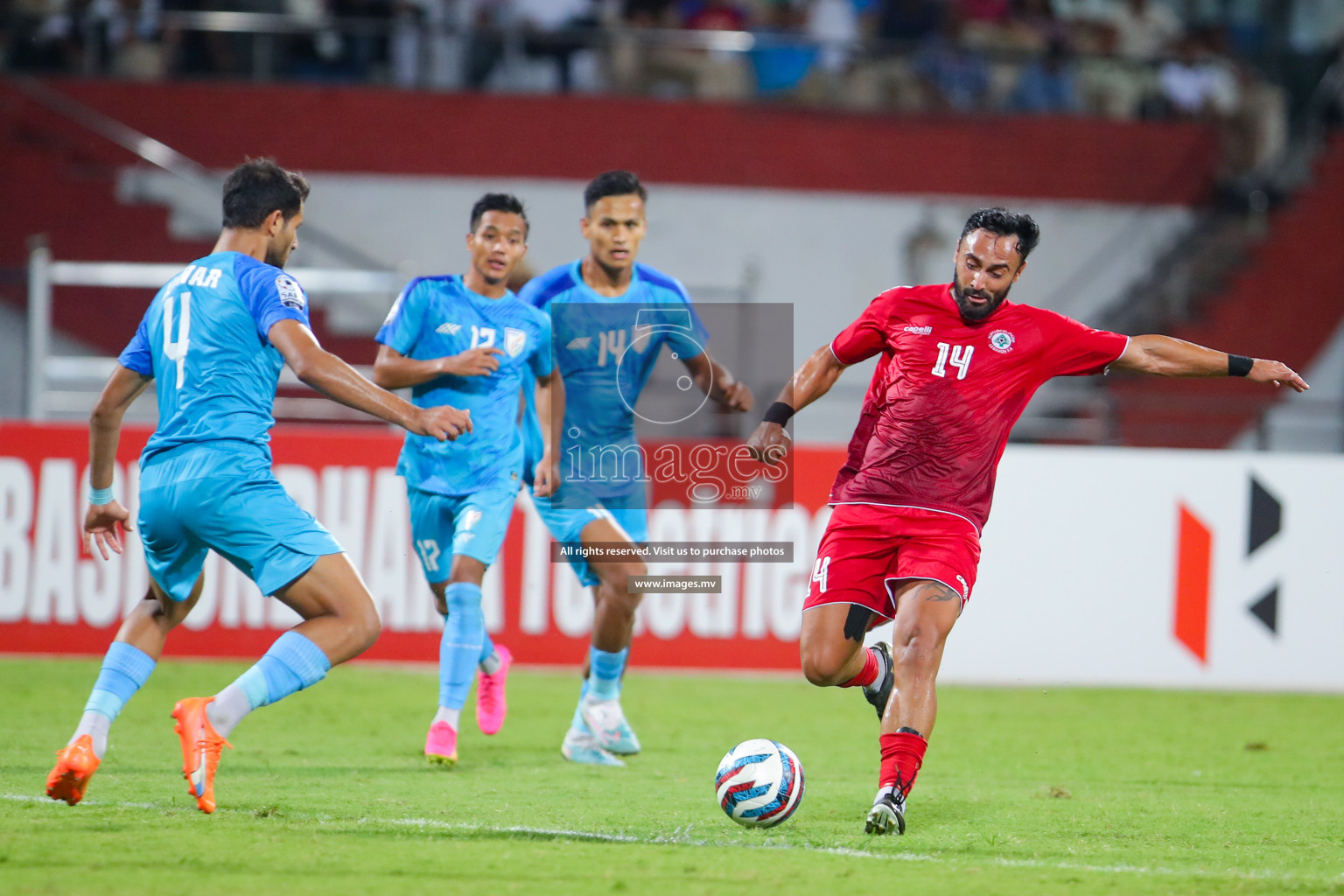 Lebanon vs India in the Semi-final of SAFF Championship 2023 held in Sree Kanteerava Stadium, Bengaluru, India, on Saturday, 1st July 2023. Photos: Nausham Waheed, Hassan Simah / images.mv