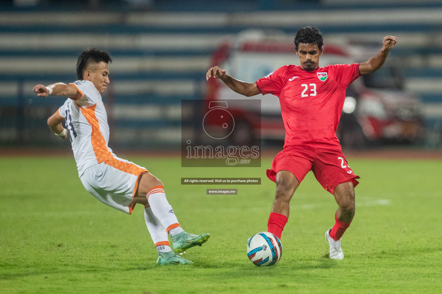 Maldives vs Bhutan in SAFF Championship 2023 held in Sree Kanteerava Stadium, Bengaluru, India, on Wednesday, 22nd June 2023. Photos: Nausham Waheed / images.mv