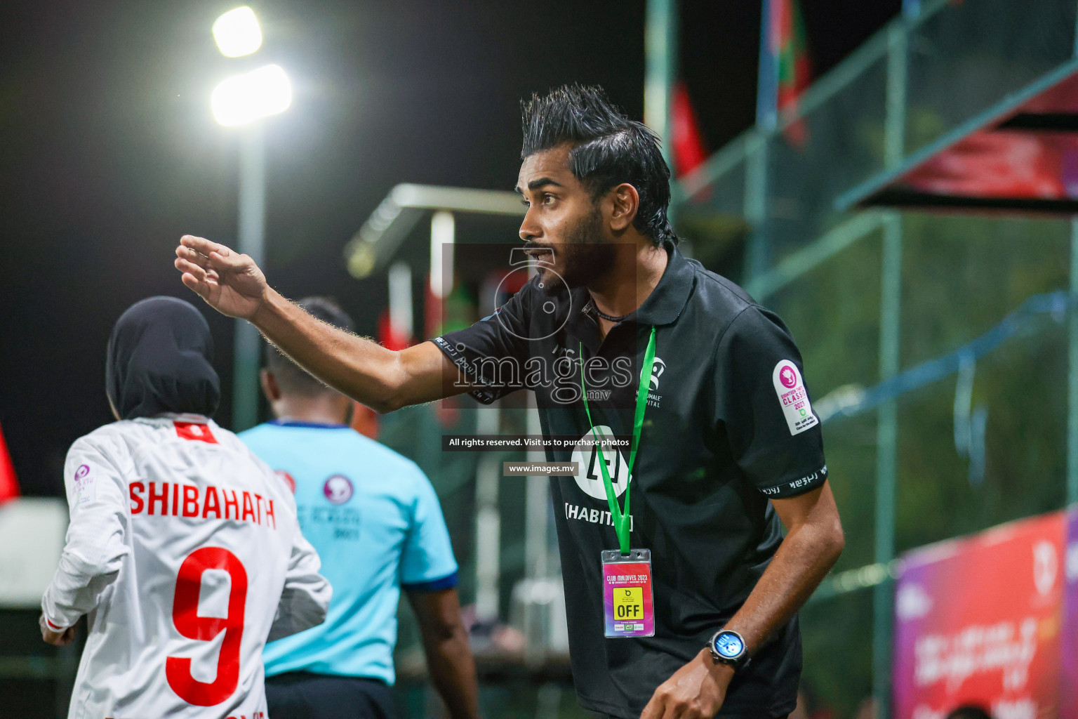 Hulhumale Hospital vs Prison RC in 18/30 Futsal Fiesta Classic 2023 held in Hulhumale, Maldives, on Monday, 17th July 2023 Photos: Nausham Waheed / images.mv