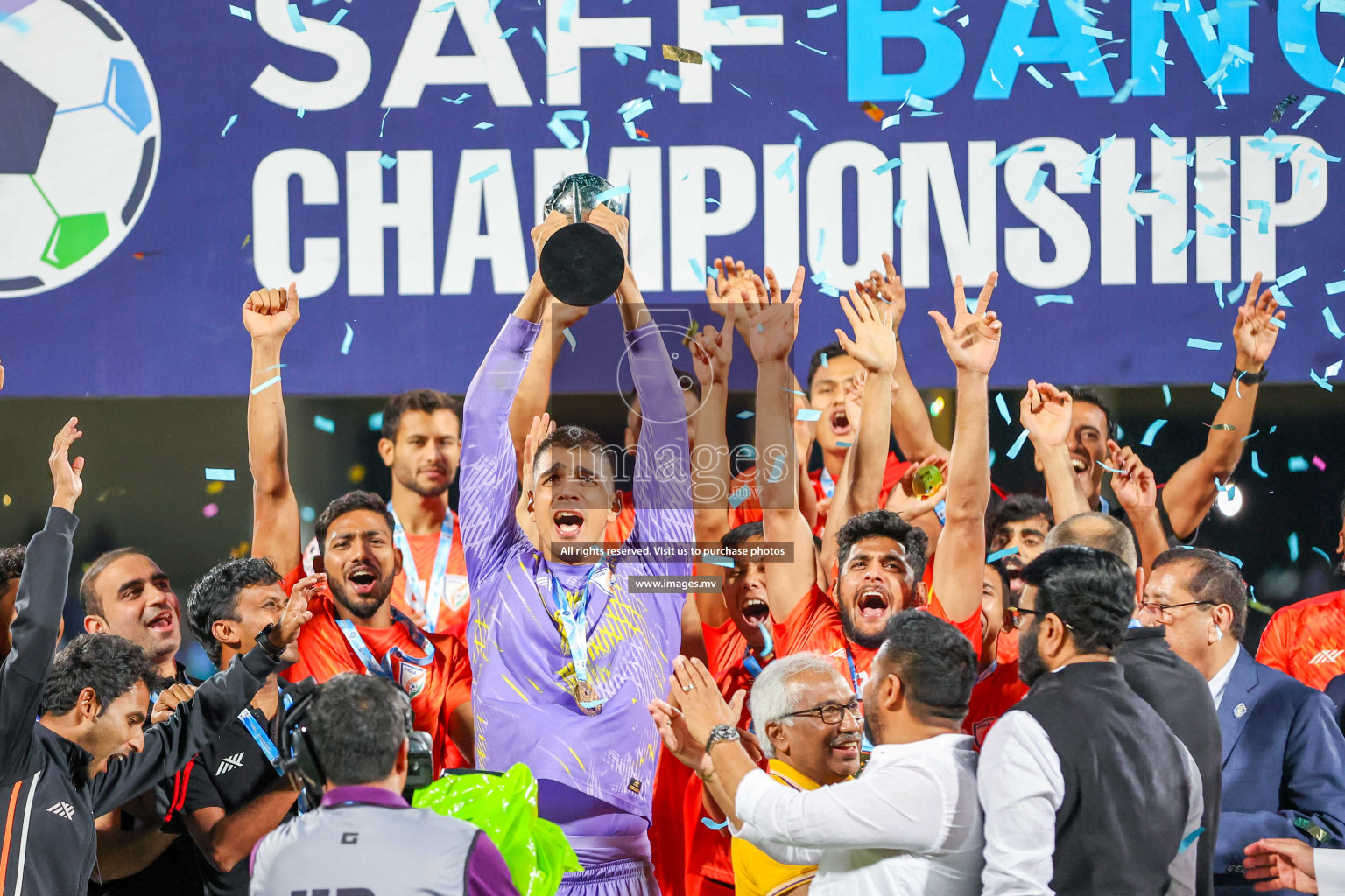 Kuwait vs India in the Final of SAFF Championship 2023 held in Sree Kanteerava Stadium, Bengaluru, India, on Tuesday, 4th July 2023. Photos: Nausham Waheed / images.mv