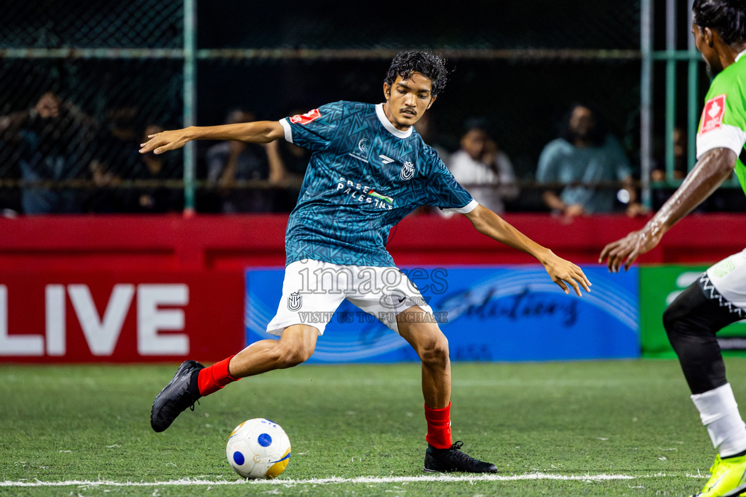 Hdh Naivaadhoo VS Hdh Nolhivaram in Day 9 of Golden Futsal Challenge 2025 was held on Monday, 13th January 2025, in Hulhumale', Maldives Photos: Nausham Waheed , Ismail Thoriq / images.mv