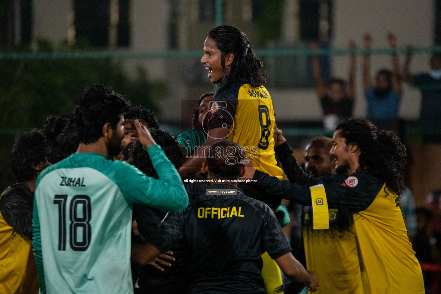 RRC Vs FSM in the Semi Finals of Club Maldives 2021 held in Hulhumale, Maldives on 19 December 2021. Photos: Shuu Abdul Sattar / images.mv