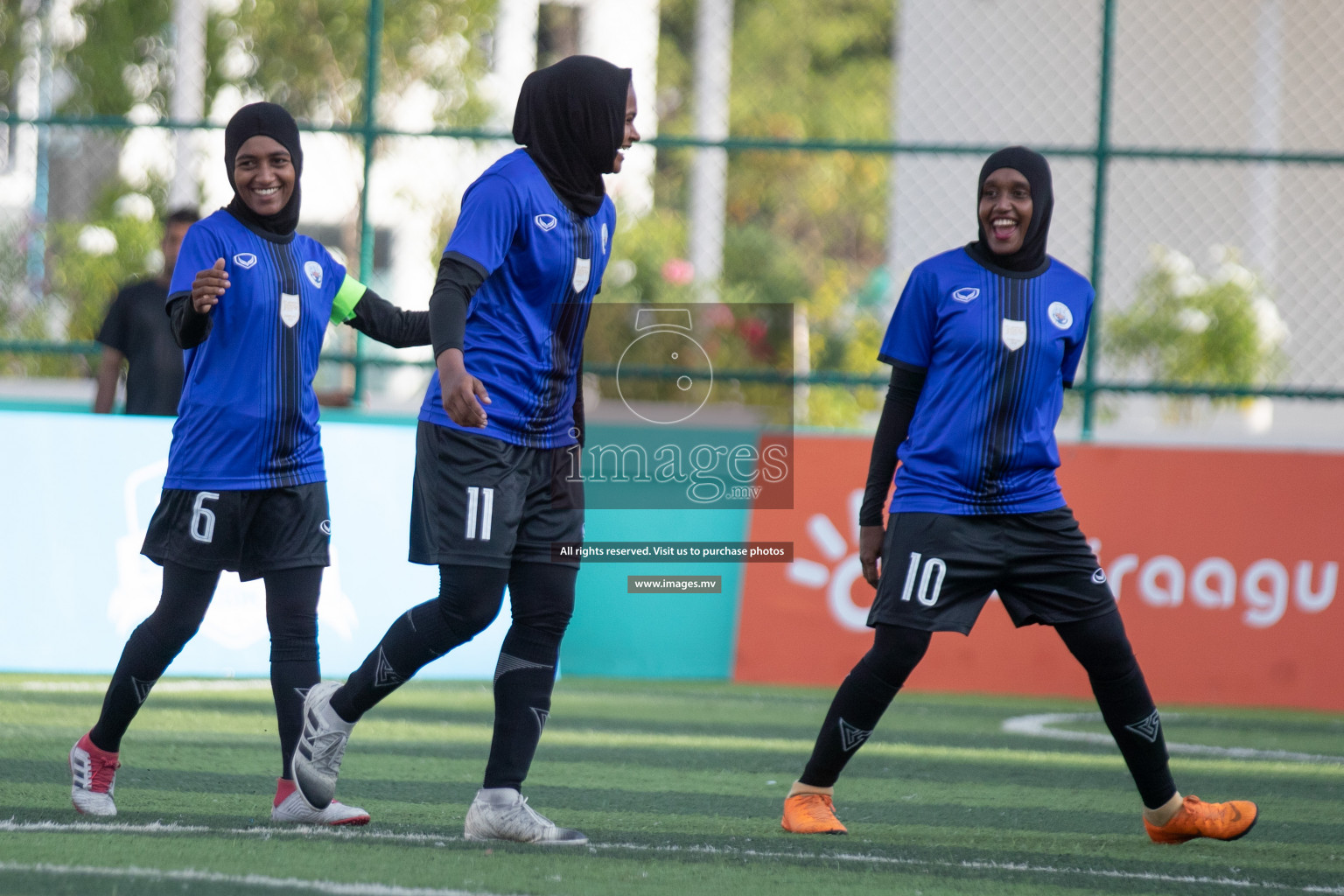 Maldives Ports Limited vs Dhivehi Sifainge Club in the semi finals of 18/30 Women's Futsal Fiesta 2019 on 27th April 2019, held in Hulhumale Photos: Hassan Simah / images.mv