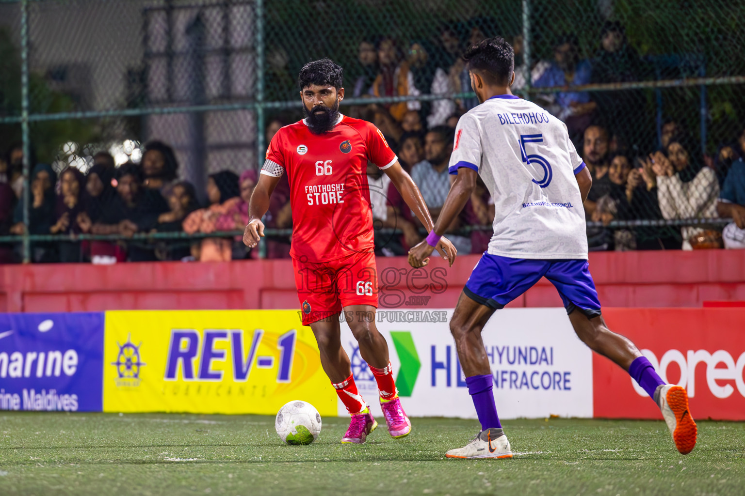 F Dharanboodhoo vs F Bilehdhoo in Day 24 of Golden Futsal Challenge 2024 was held on Wednesday , 7th February 2024 in Hulhumale', Maldives
Photos: Ismail Thoriq / images.mv