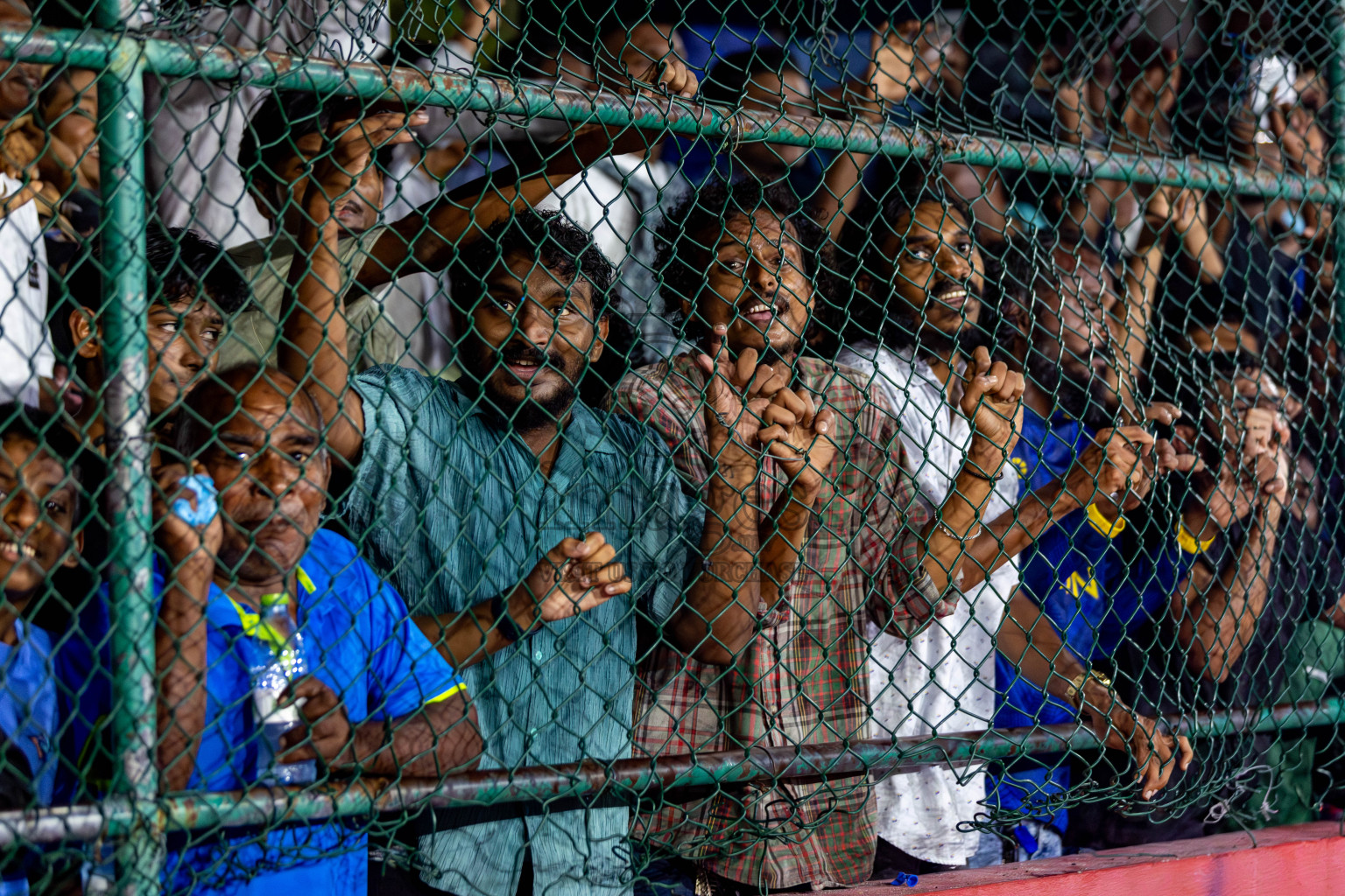 L. Gan VS B. Eydhafushi in the Finals of Golden Futsal Challenge 2024 which was held on Thursday, 7th March 2024, in Hulhumale', Maldives. 
Photos: Hassan Simah / images.mv