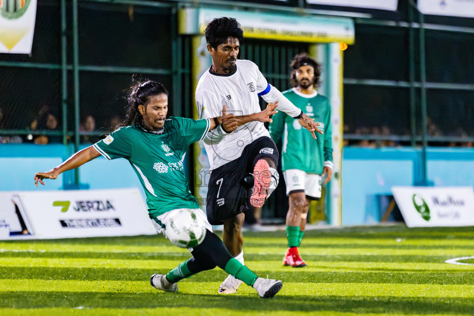 Dee Cee Jay SC vs Comienzo FC in Day 2 of Laamehi Dhiggaru Ekuveri Futsal Challenge 2025 was held on Friday, 25th July 2025, at Dhiggaru Futsal Ground, Dhiggaru, Maldives Photos: Areef Adam / images.mv
