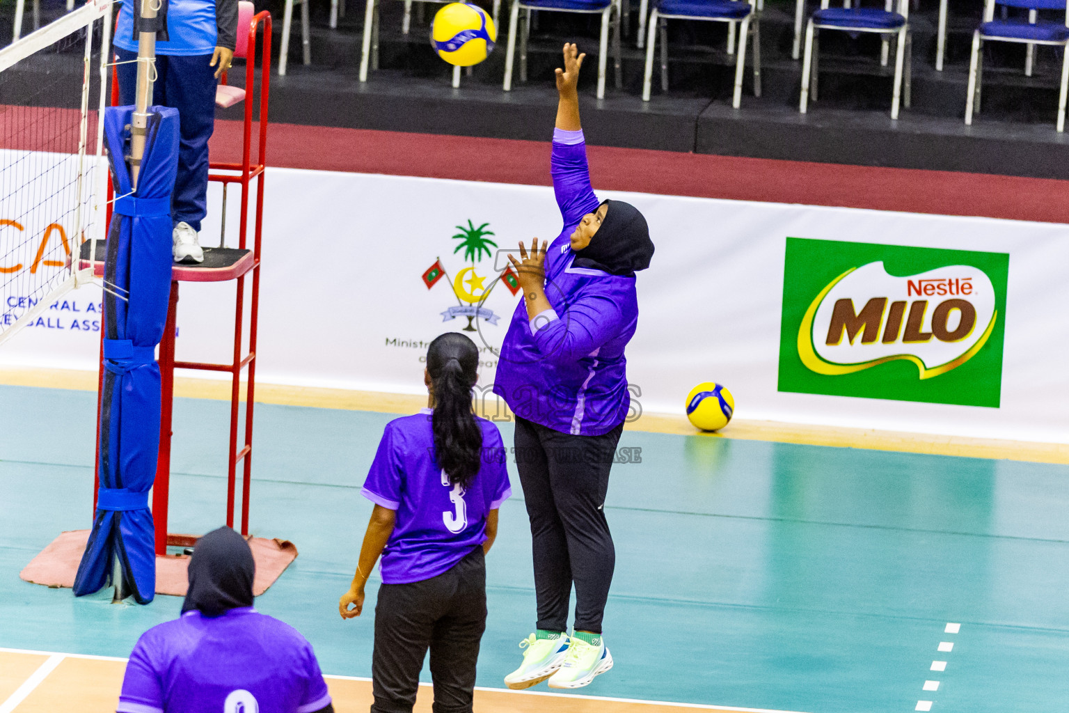 Day 2 of Women's Division of Milo VAM Cup 2024 held in Male', Maldives on Wednesday, 9th July 2024 at Social Center Indoor Hall Photos By: Nausham Waheed / images.mv