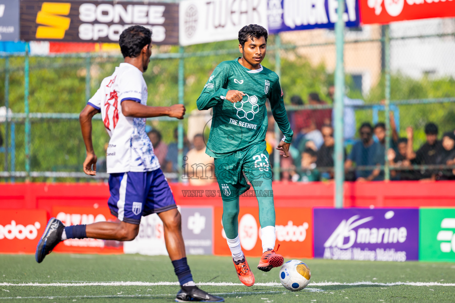 Th Thimarafushi vs Th Vilufushi in Day 14 of Golden Futsal Challenge 2025 was held on Saturday, 18th January 2025, in Hulhumale', Maldives. Photos: Nausham Waheed / images.mv