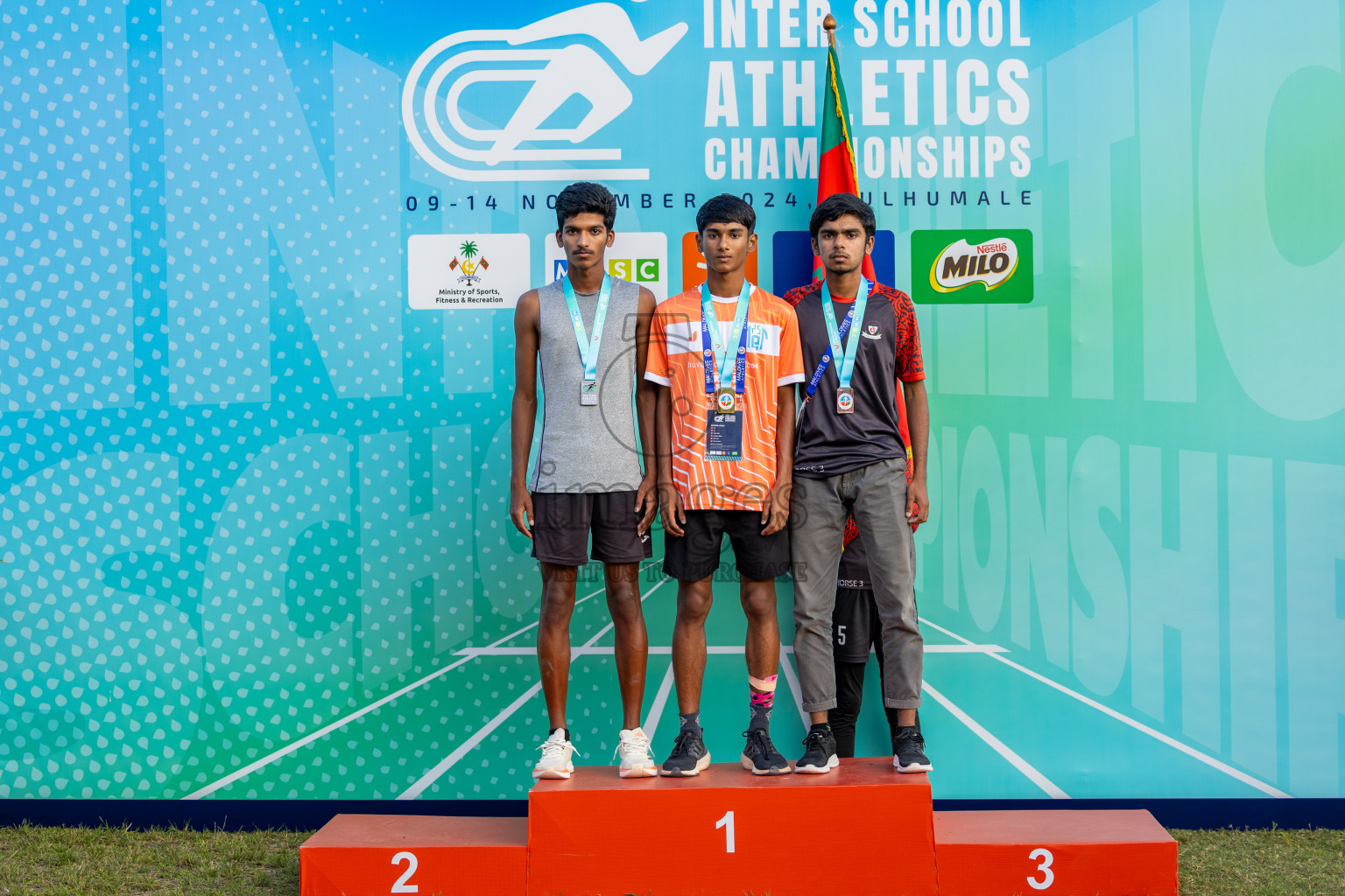 Day 4 of MWSC Interschool Athletics Championships 2024 held in Hulhumale Running Track, Hulhumale, Maldives on Tuesday, 12th November 2024. Photos by: Ismail Thoriq / Images.mv