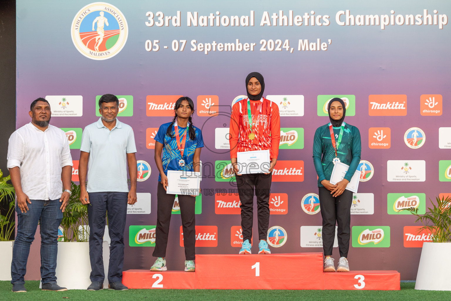 Day 1 of 33rd National Athletics Championship was held in Ekuveni Track at Male', Maldives on Thursday, 5th September 2024. Photos: Shuu Abdul Sattar / images.mv