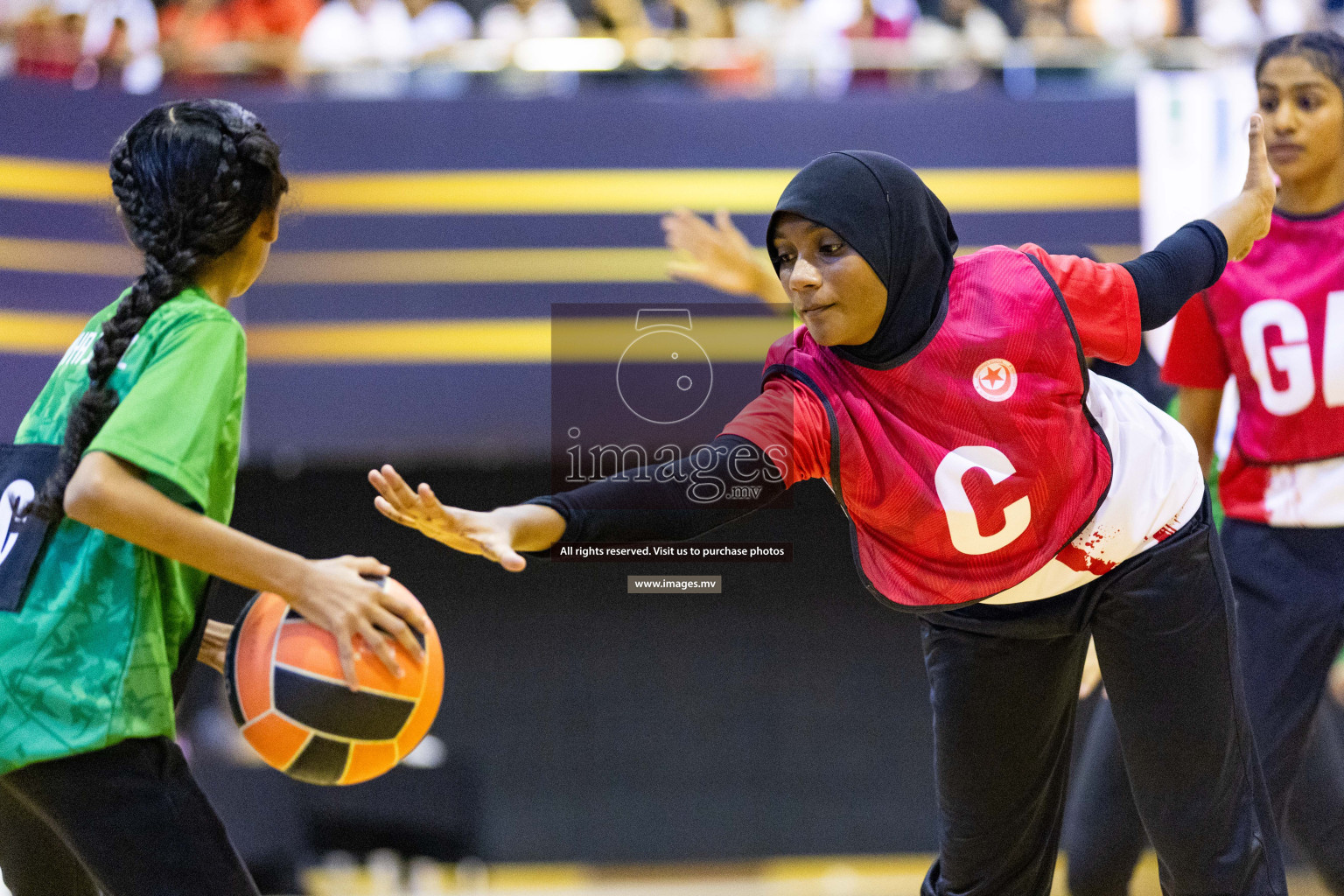 Day2 of 24th Interschool Netball Tournament 2023 was held in Social Center, Male', Maldives on 28th October 2023. Photos: Nausham Waheed / images.mv