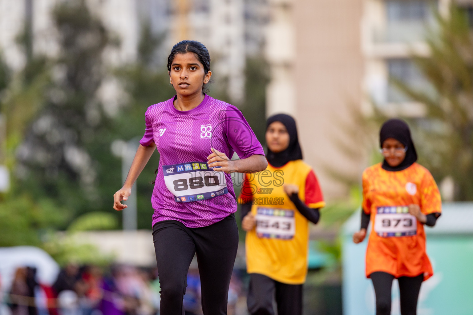 Day 2 of MWSC Interschool Athletics Championships 2024 held in Hulhumale Running Track, Hulhumale, Maldives on Sunday, 10th November 2024. 
Photos by: Hassan Simah / Images.mv