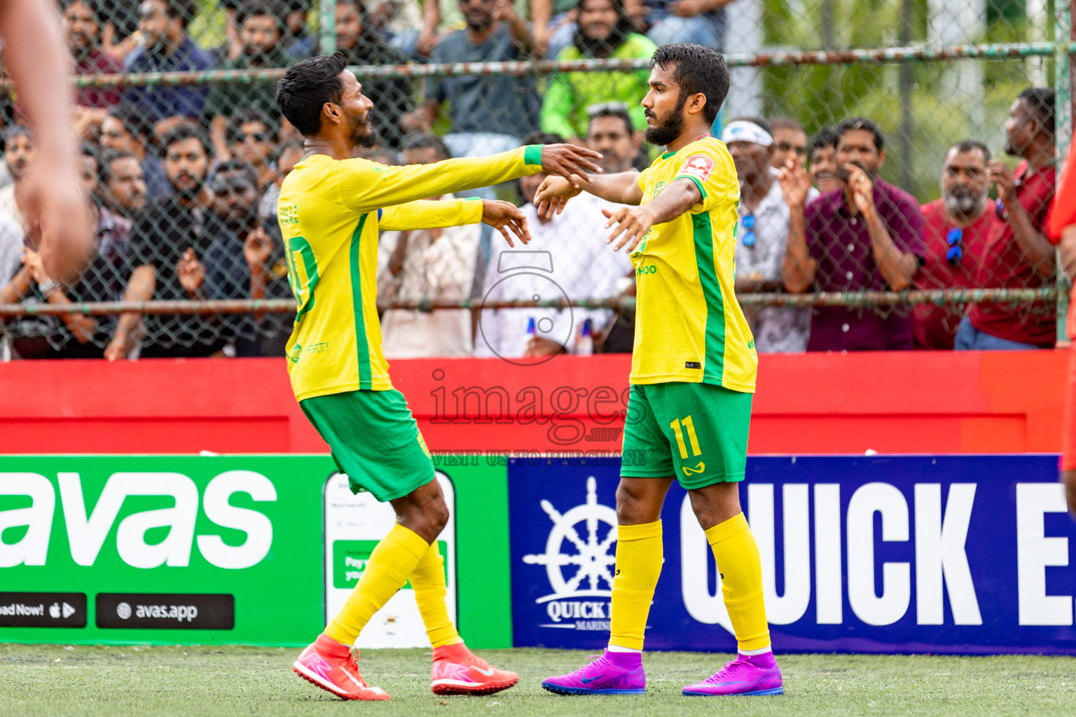 GDh Vaadhoo VS GDh Thinadhoo in Atoll Round Semi-Final on Day 20 of Golden Futsal Challenge 2025 was held on Friday, 24 January 2025, in Hulhumale', Maldives. Photos: Hassan Simah / images.mv