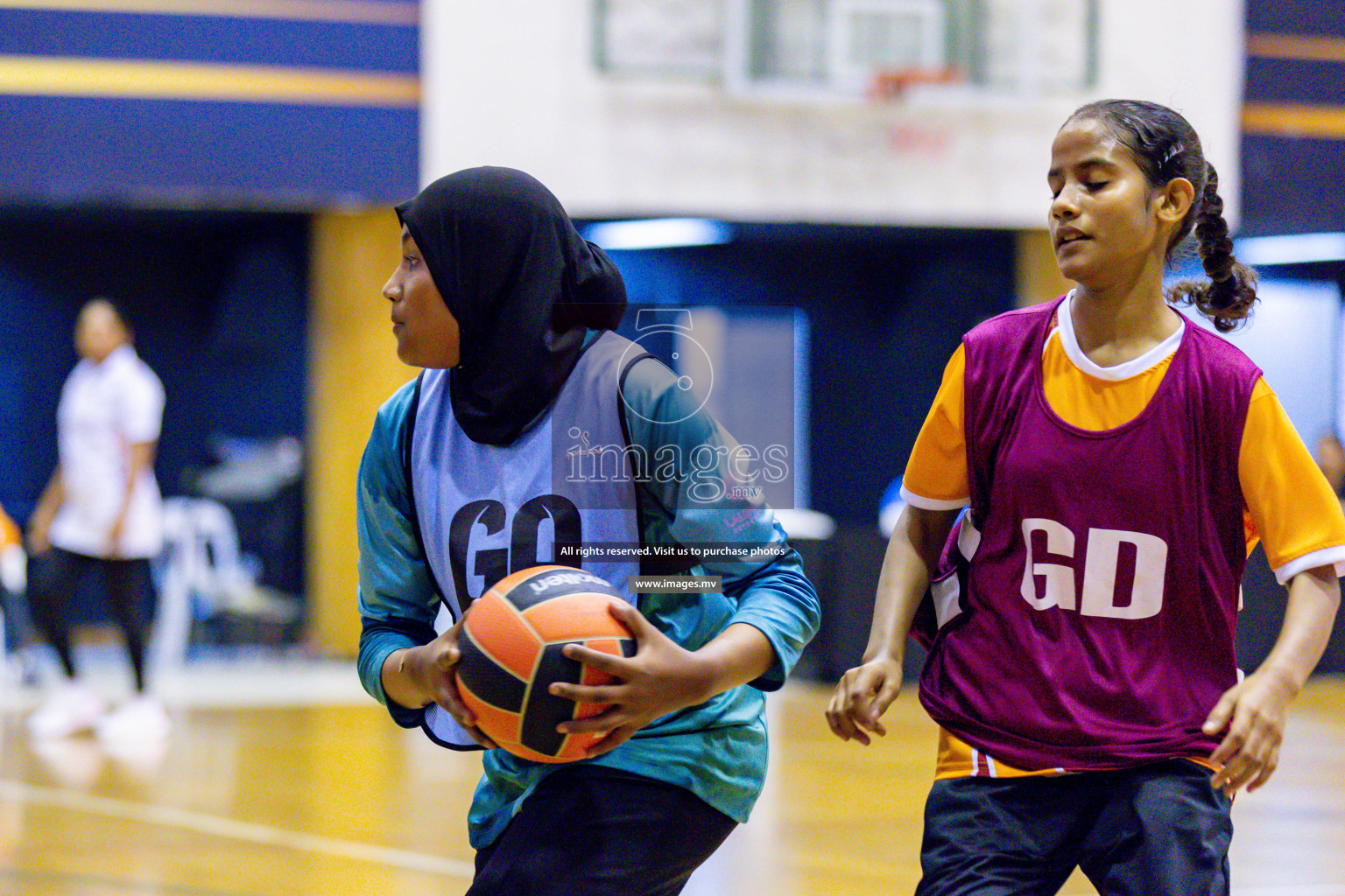 Day 9 of 24th Interschool Netball Tournament 2023 was held in Social Center, Male', Maldives on 4th November 2023. Photos: Hassan Simah / images.mv