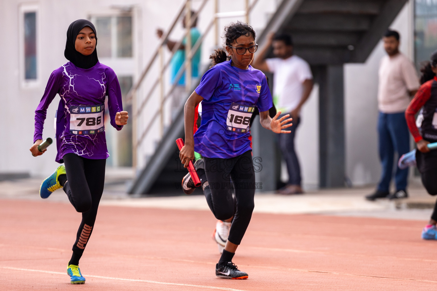 Day 6 of MWSC Interschool Athletics Championships 2024 held in Hulhumale Running Track, Hulhumale, Maldives on Thursday, 14th November 2024. Photos by: Ismail Thoriq / Images.mv