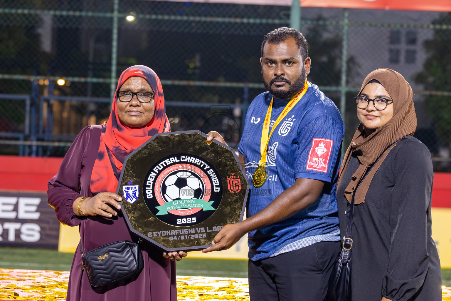 Opening of Golden Futsal Challenge 2025 with Charity Shield Match between L.Gan vs B.Eydhafushi was held on Saturday, 4th January 2025, in Hulhumale', Maldives Photos: Ismail Thoriq / images.mv